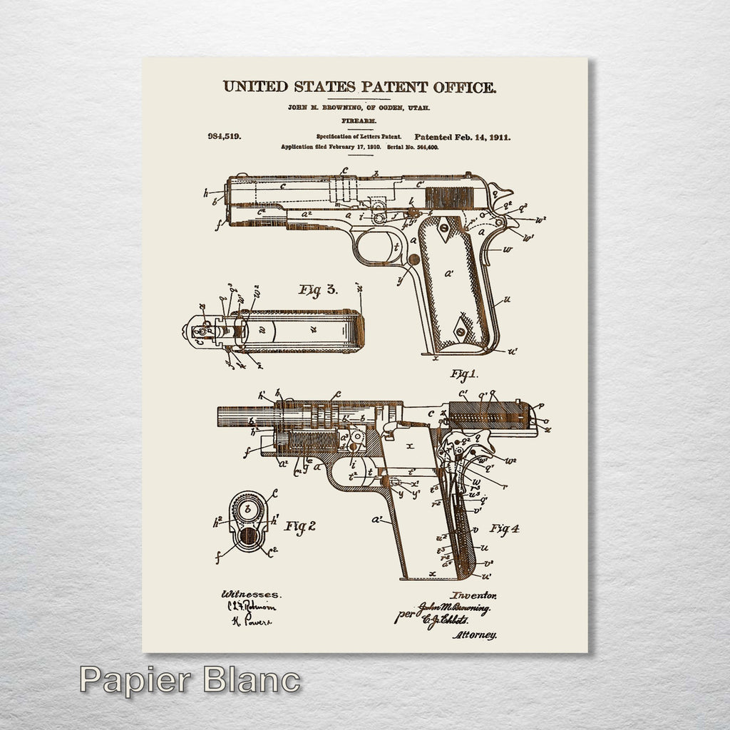 Browning 1911 - Patent on Wood