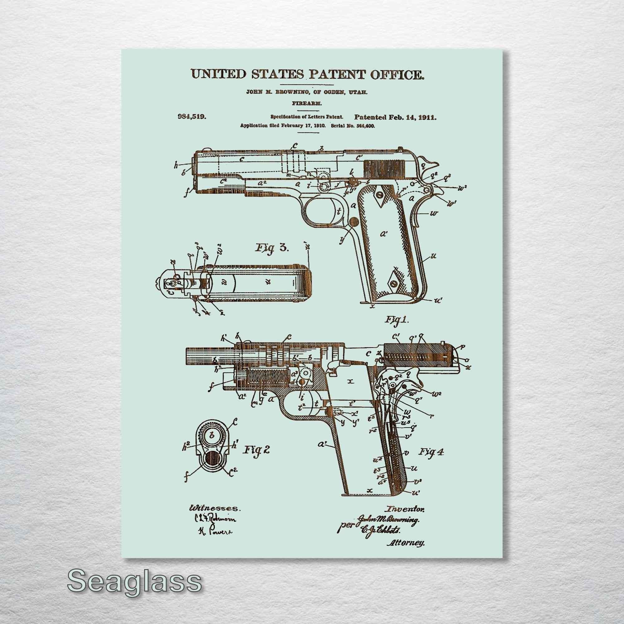 Browning 1911 - Patent on Wood