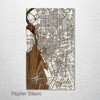 Buffalo, NY - Street Map on Wood