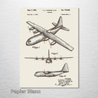 C130 Airplane - Patent on Wood