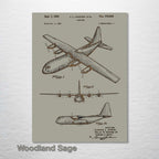 C130 Airplane - Patent on Wood