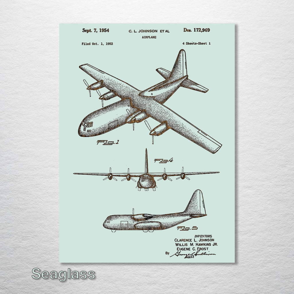 C130 Airplane - Patent on Wood