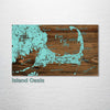 Cape Cod Bay, MA - Whimsical Map on Wood