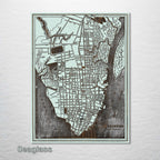 Charleston, SC 1898 - Historic Map on Wood