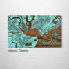 Charleston, South Carolina Street Map on Wood