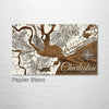 Charleston, South Carolina Street Map on Wood
