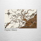 Charleston, SC Whimsical Map on Wood