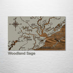 Charleston, SC Whimsical Map on Wood