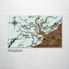 Charleston, SC Whimsical Map on Wood