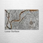 Chattanooga, TN - Street Map on Wood