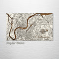 Chattanooga, TN - Street Map on Wood