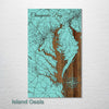Chesapeake Bay - Street Map on Wood