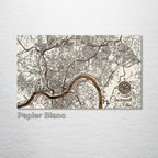 Cincinnati, OH - Street Map on Wood