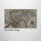 Cincinnati, OH - Street Map on Wood