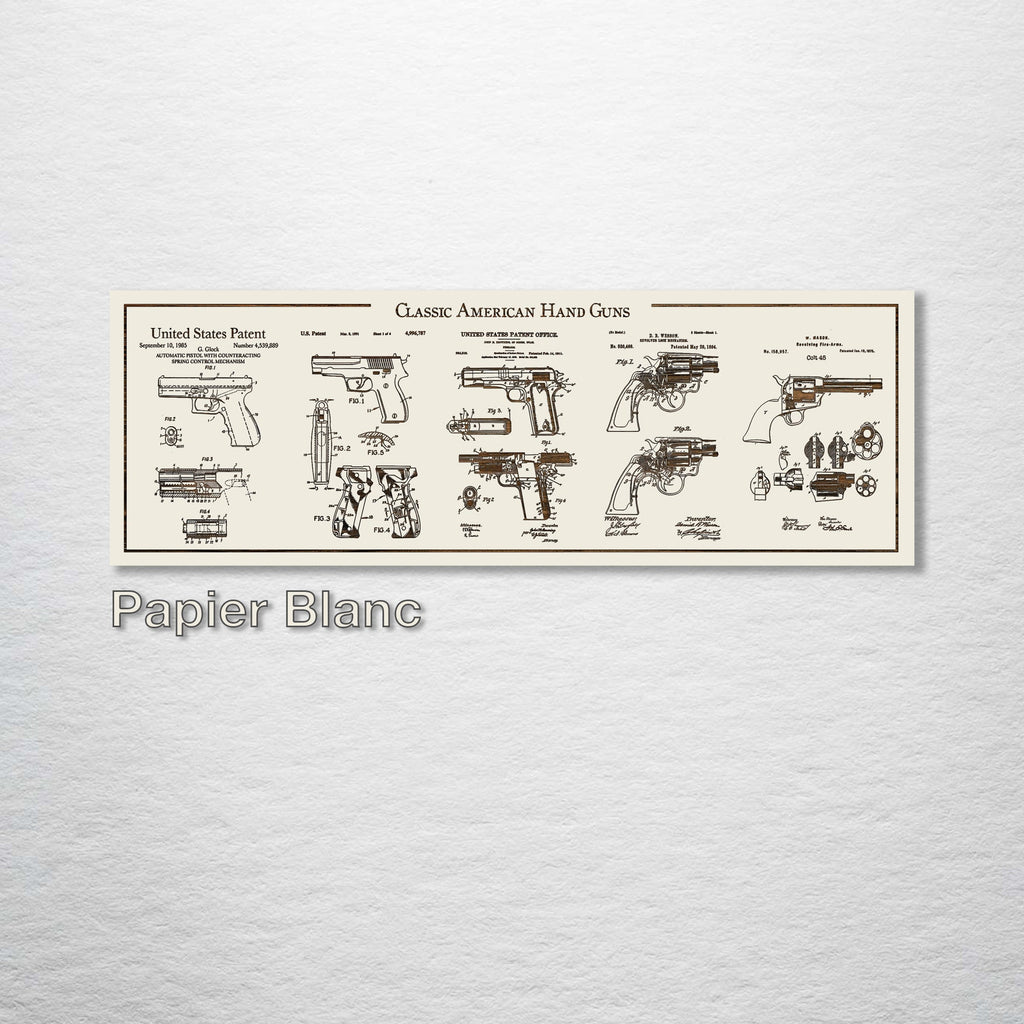 Collage - American Handgun Patents on Wood