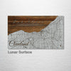 Cleveland, OH - Street Map on Wood