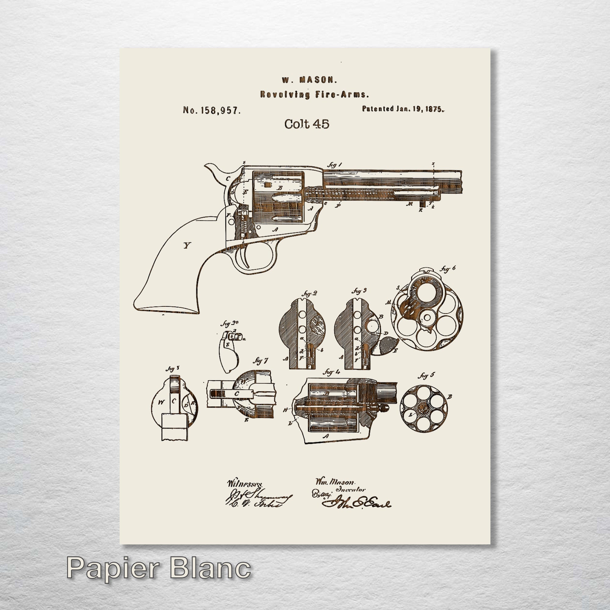 Colt 45 - Patent on Wood