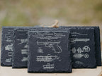 American Handgun Patent Coasters | 6pc Slate Set