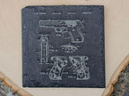 American Handgun Patent Coasters | 6pc Slate Set