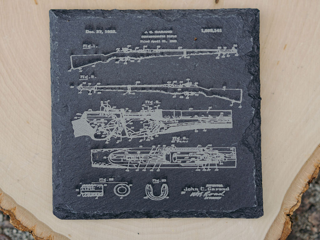 American Handgun Patent Coasters | 6pc Slate Set