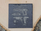 American Handgun Patent Coasters | 6pc Slate Set