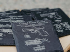 American Handgun Patent Coasters | 6pc Slate Set