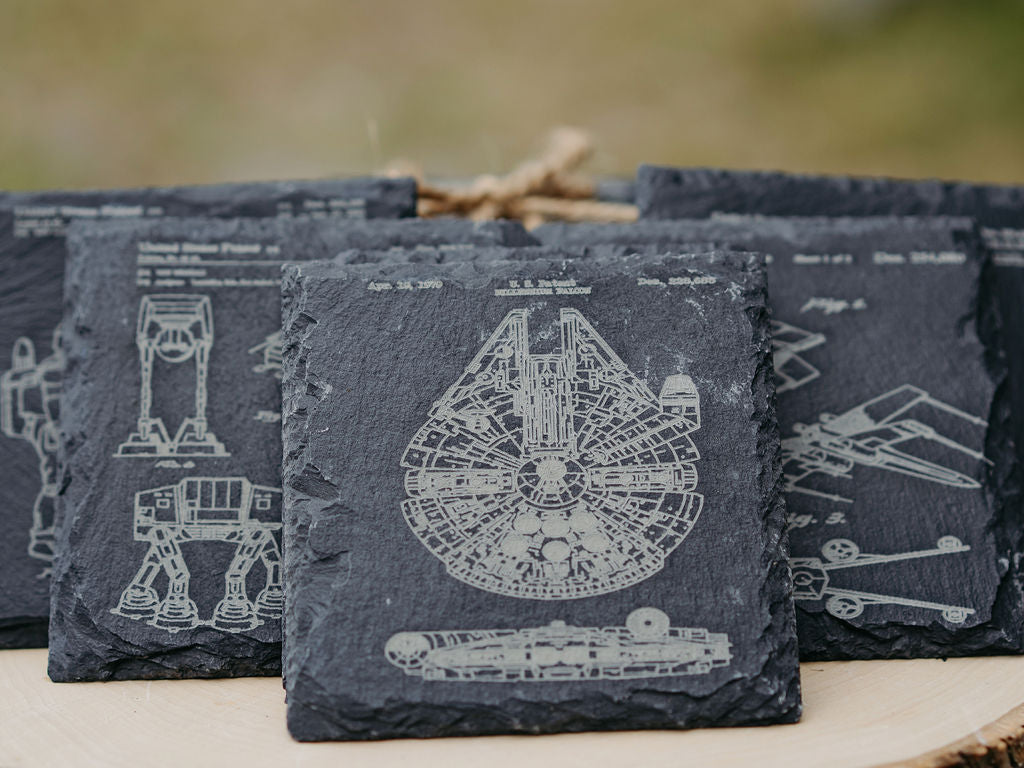 Star Wars Patent Coasters | 6pc Slate Set