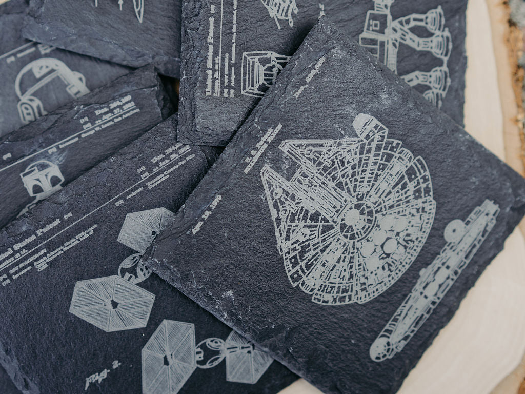 Star Wars Patent Coasters | 6pc Slate Set