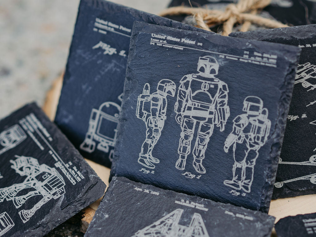 Star Wars Patent Coasters | 6pc Slate Set