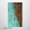 Daytona, FL - Street Map on Wood