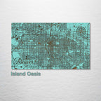 Denver, Colorado - Street Map on Wood