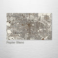 Denver, Colorado - Street Map on Wood