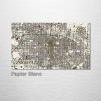 Denver, Colorado - Street Map on Wood
