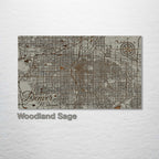 Denver, Colorado - Street Map on Wood