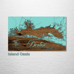Destin, FL - Street Map on Wood