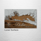 Destin, FL - Street Map on Wood