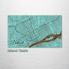 Detroit, MI - Street Map on Wood