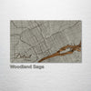 Detroit, MI - Street Map on Wood