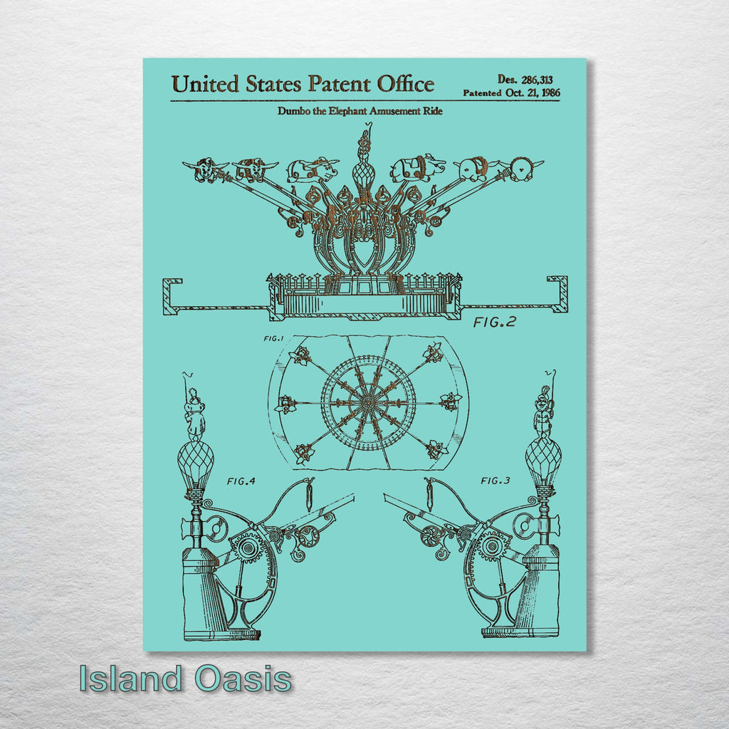 Dumbo Ride (DisneyLand)- Patent on Wood