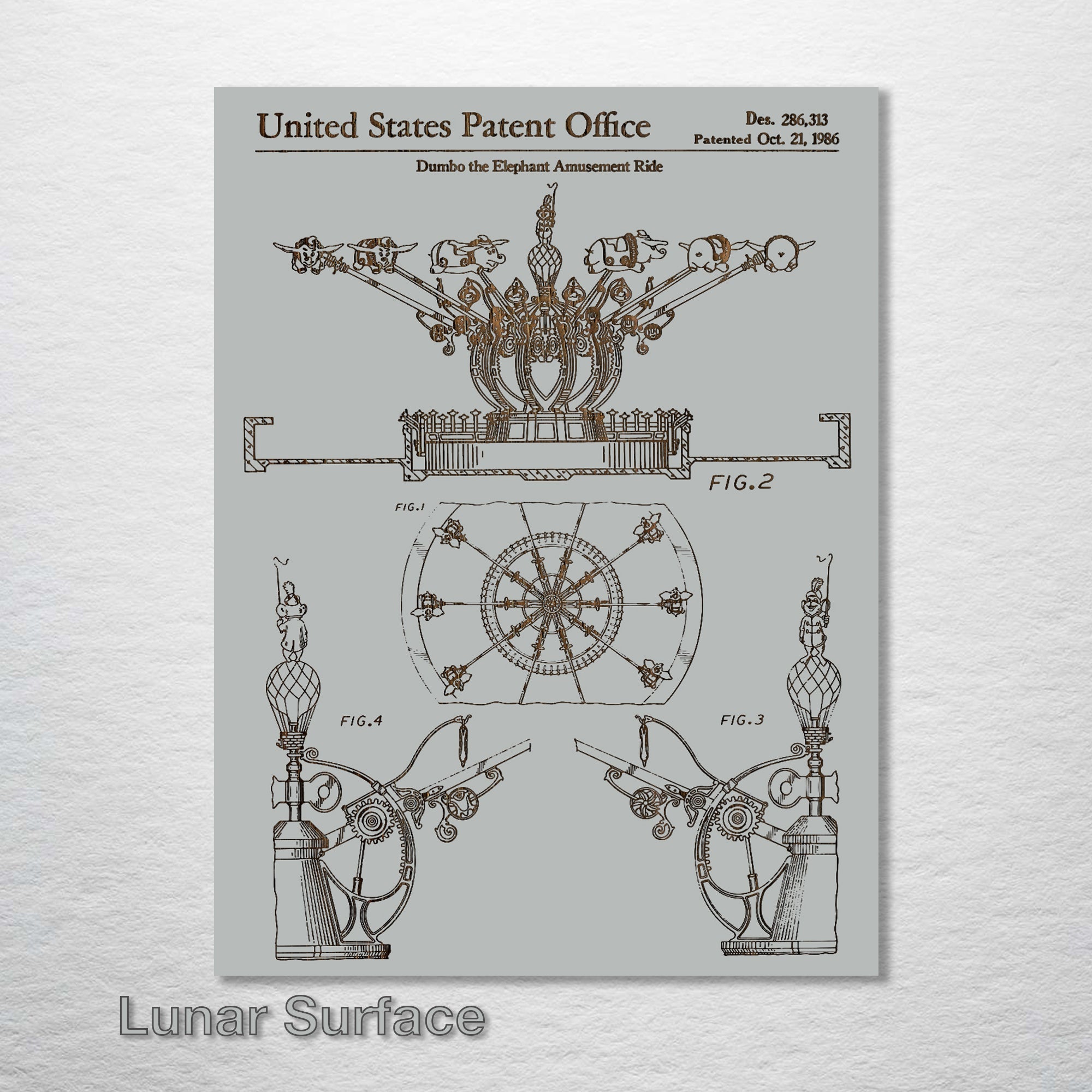 Dumbo Ride (DisneyLand)- Patent on Wood
