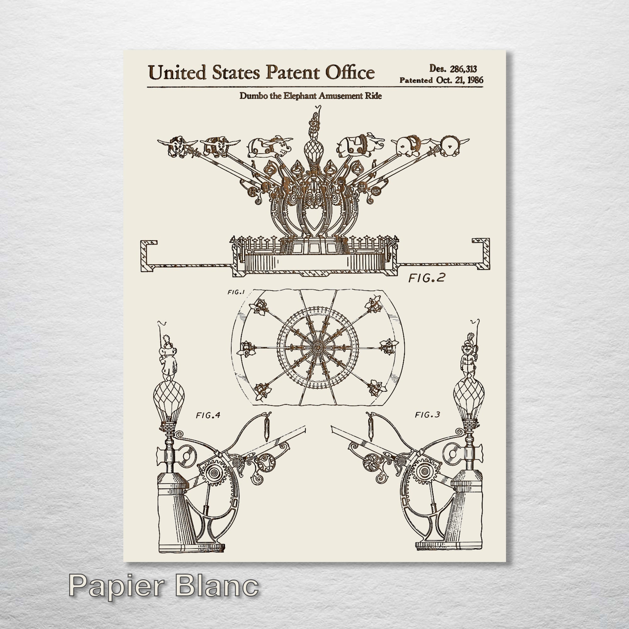 Dumbo Ride (DisneyLand)- Patent on Wood