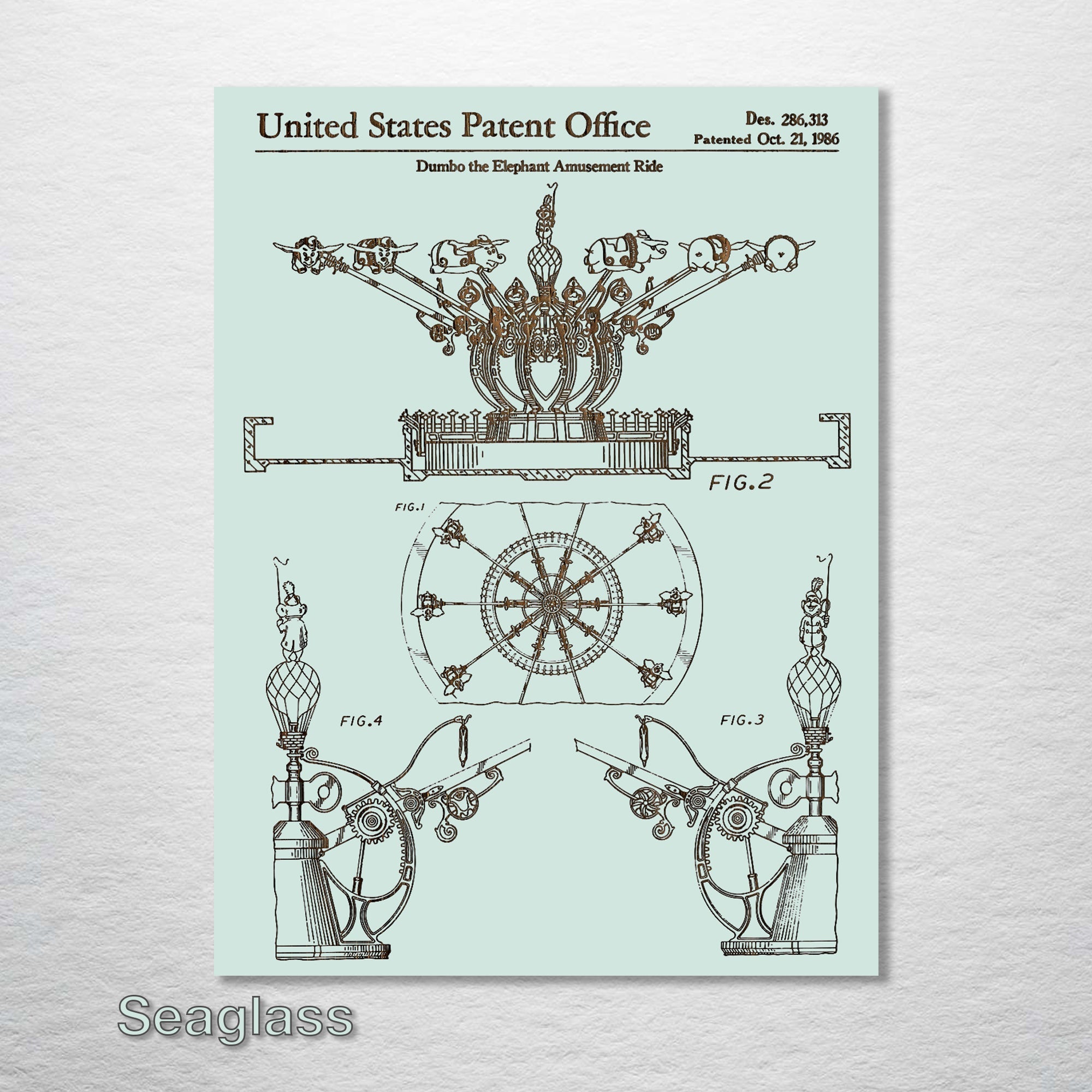 Dumbo Ride (DisneyLand)- Patent on Wood