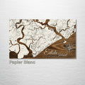 Edisto Island, SC - Street Map on Wood