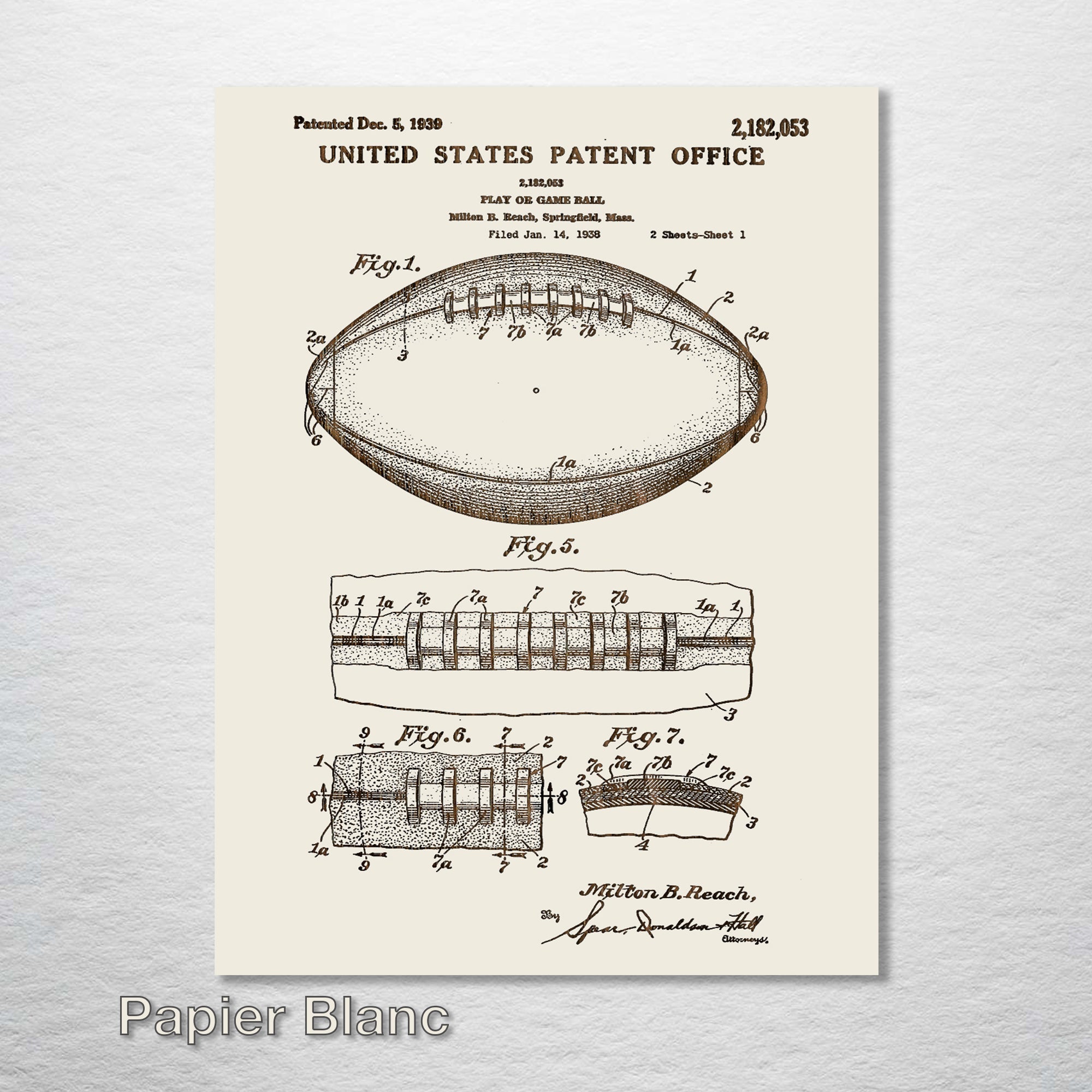 Football - Patent on Wood