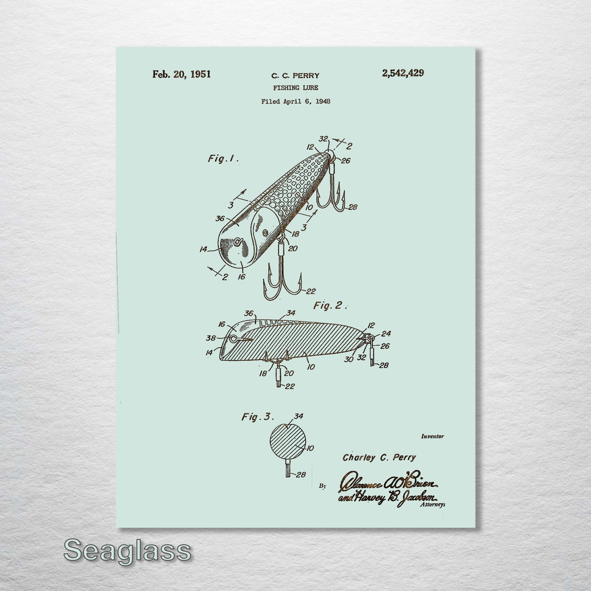 Fishing Lure - Patent on Wood