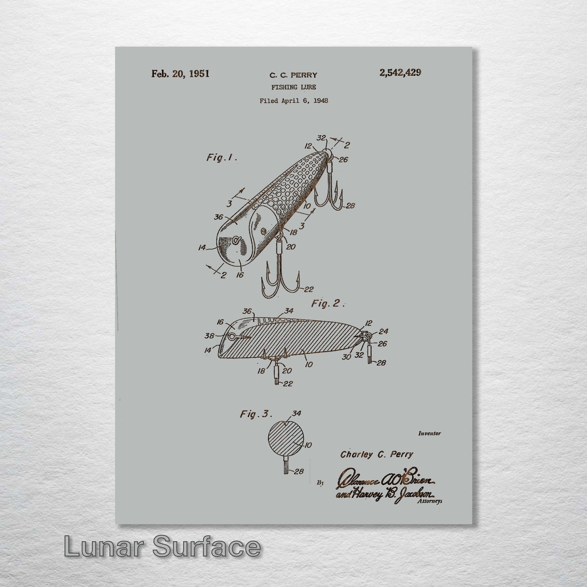 Fishing Lure - Patent on Wood
