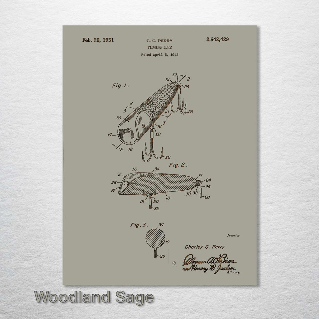 Fishing Lure - Patent on Wood