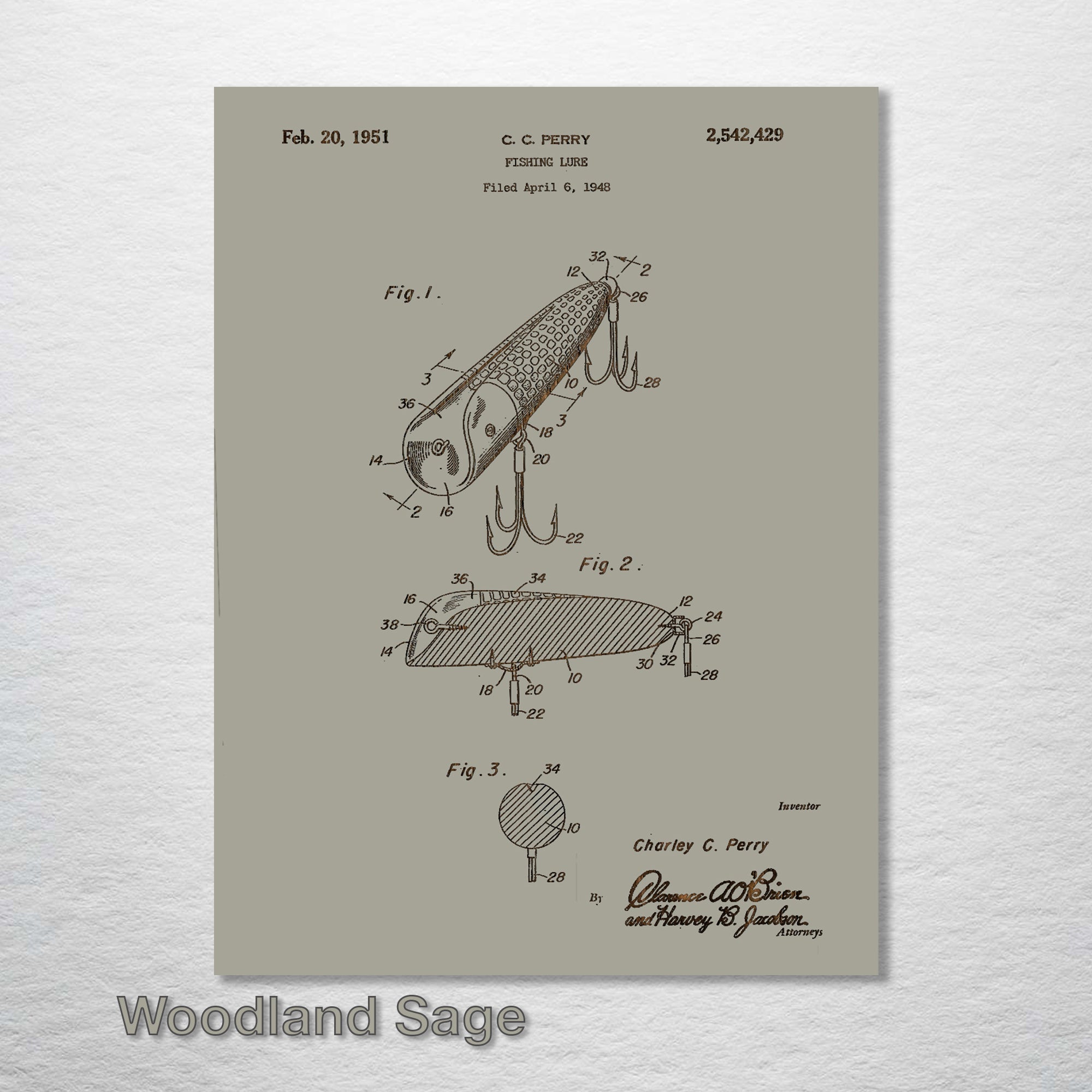 Fishing Lure - Patent on Wood