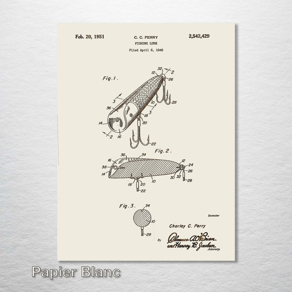 Fishing Lure - Patent on Wood