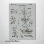 Fender Bass Guitar - Patent on Wood